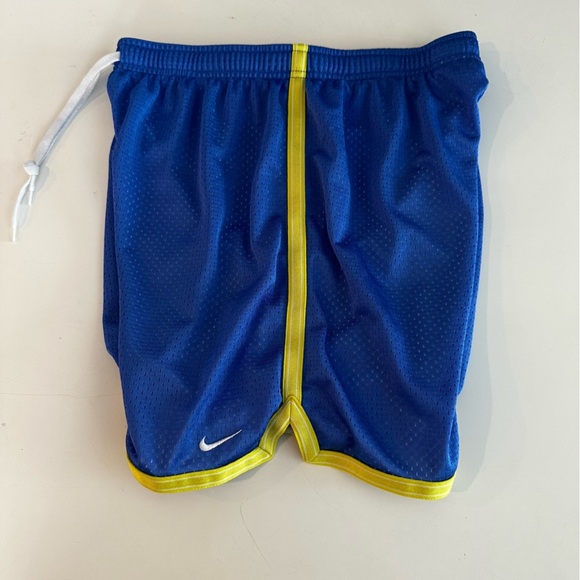 Nike Blue‎ Mesh Basketball Shorts with Yellow Trim | Size [Insert Size] - Picture 4 of 6